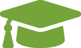 Solid graduation cap indicating verified academic on SabbaticalHomes.