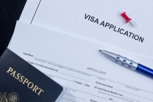 How do you get a Scholar Visa to the U.S. Image. Photo of travel visa application and passport